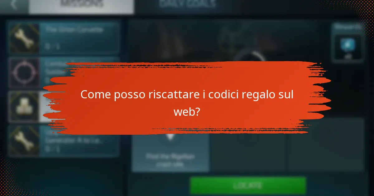 Come posso riscattare i codici regalo sul web?